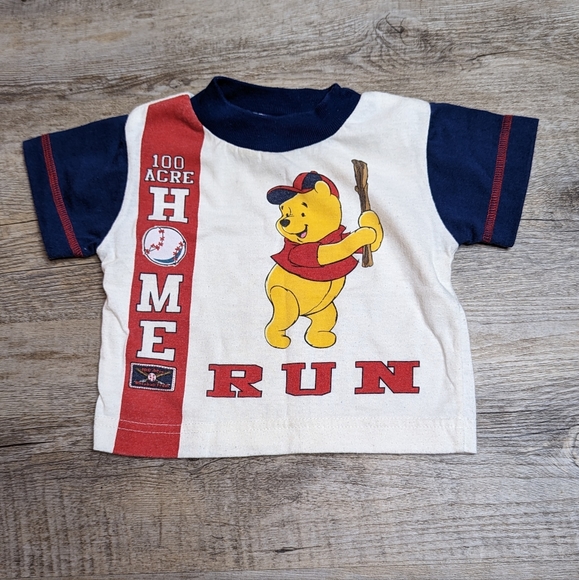 Vintage Disney Pooh Bear Baseball t shirt tee size baby 6 - 9 months - Picture 1 of 3